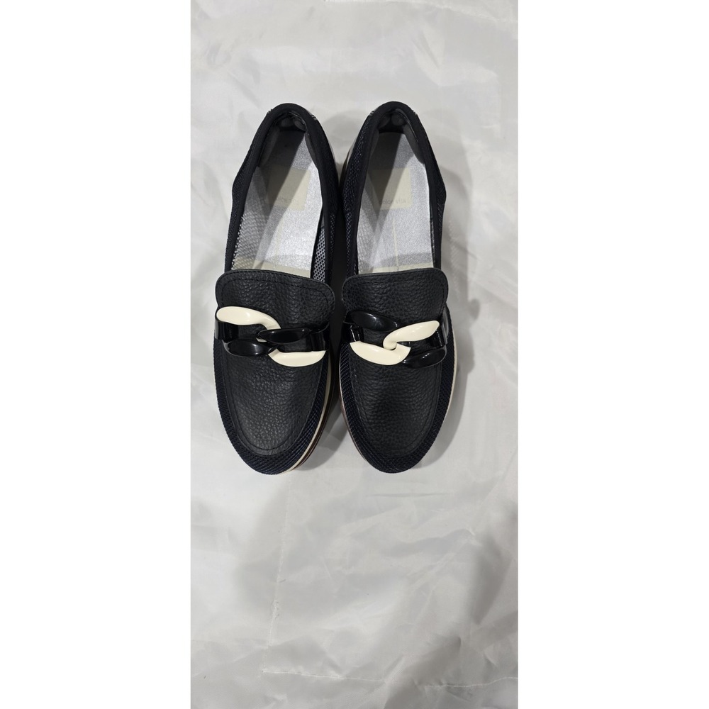Dolce Vita Black Mesh Chain Accent Colorblock Women's Loafer Flats Size 8 - Picture 2 of 8